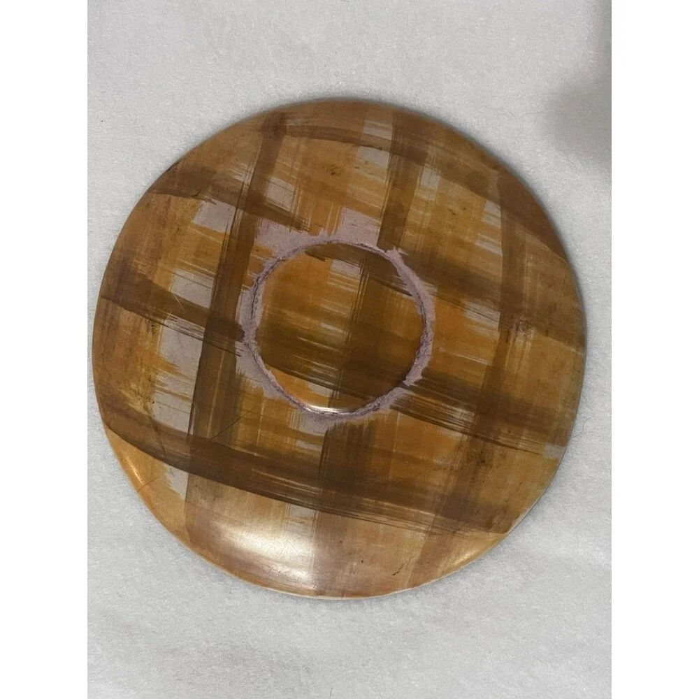 Soapstone Plate African 2 Giraffes And Tree In The Savanna 6” Hand Carved Kenya - Picture 2 of 2